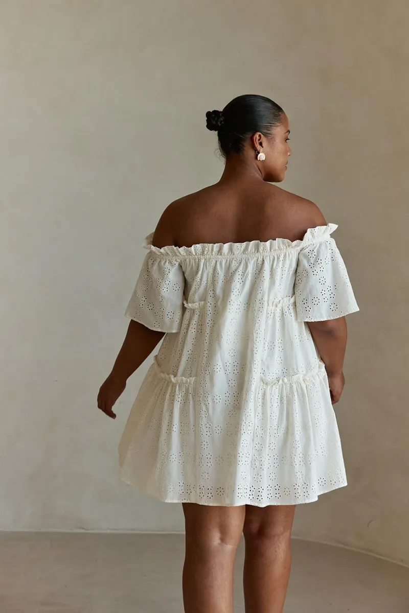 Beige Off-Shoulder Dress - Image 5
