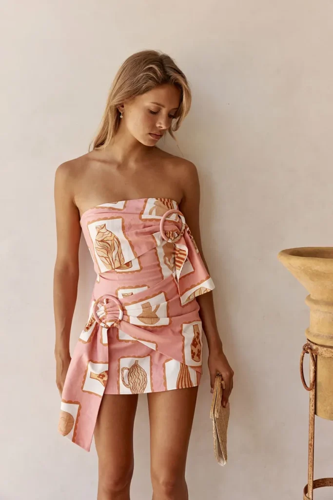 Pink Strapless Dress