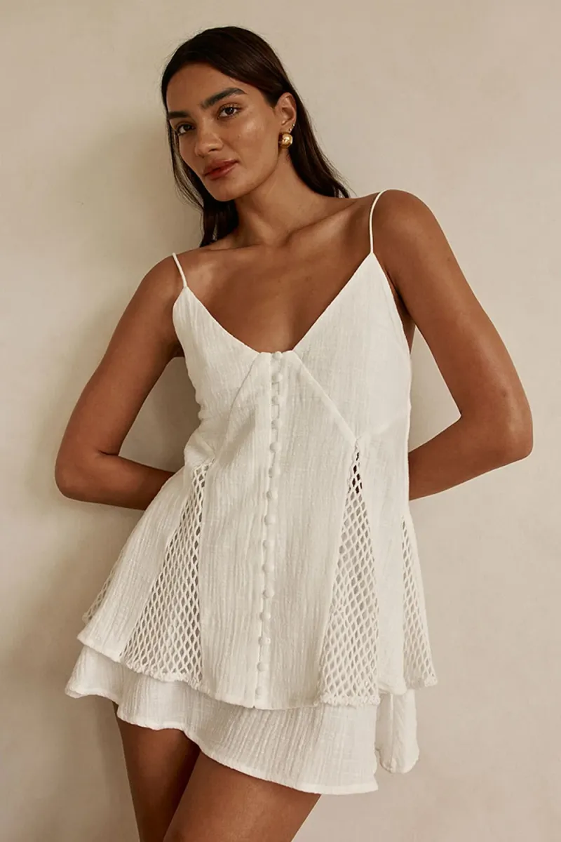 White Mesh Dress