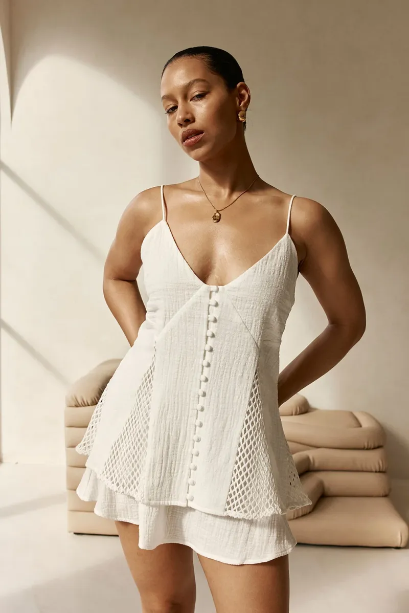 White Mesh Dress - Image 5