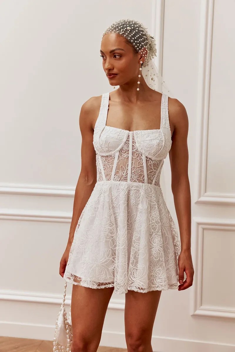 White Wide-Strap Dress - Image 4