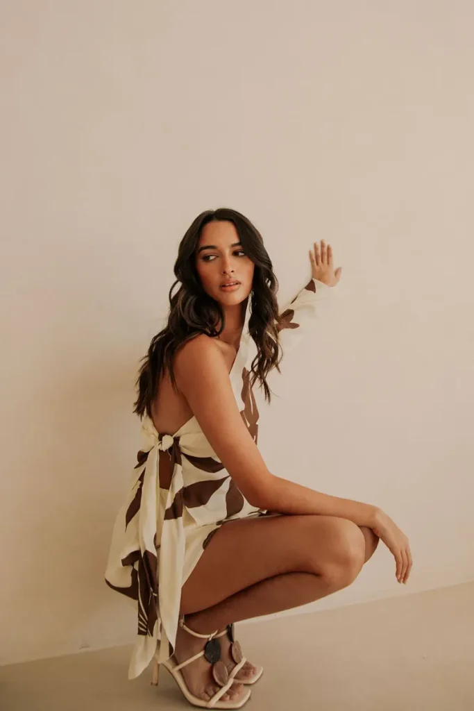 Cream Long-Sleeve Dress