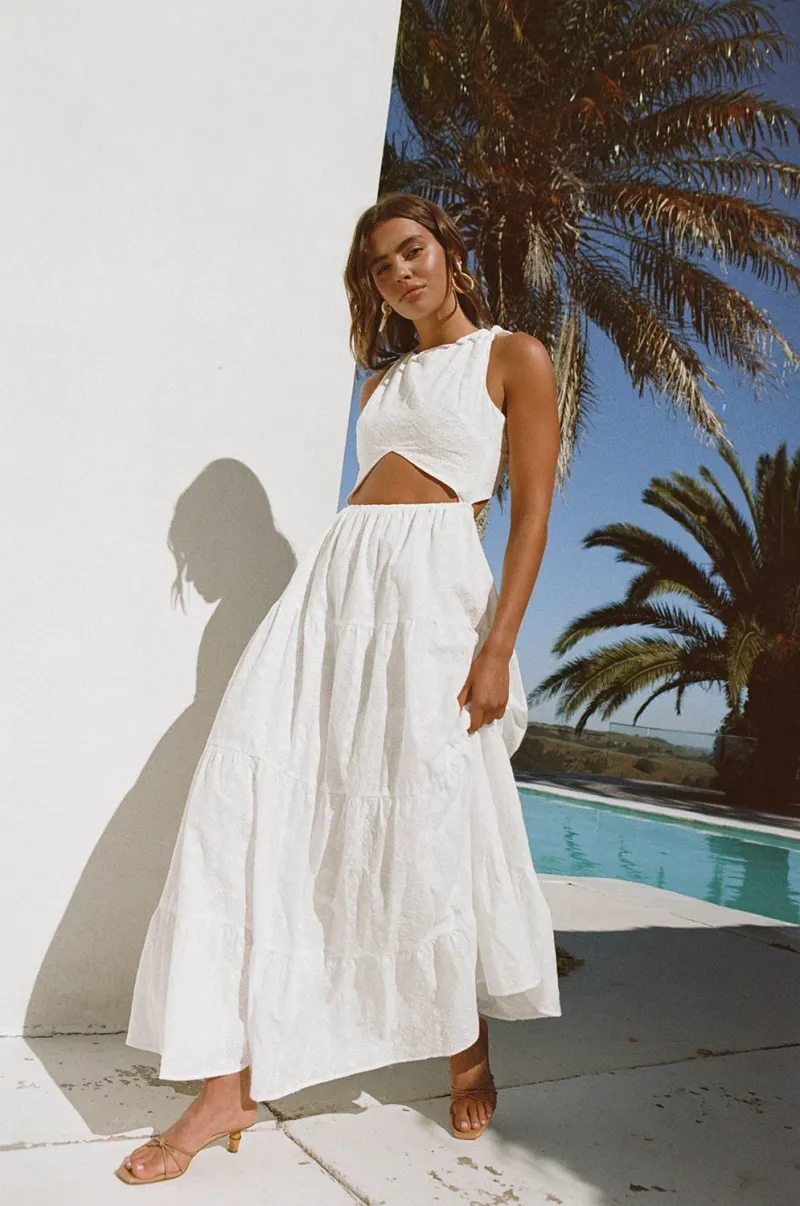 White Tiered Dress - Image 2