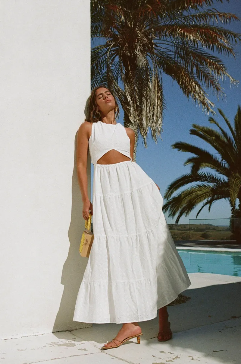 White Tiered Dress - Image 5
