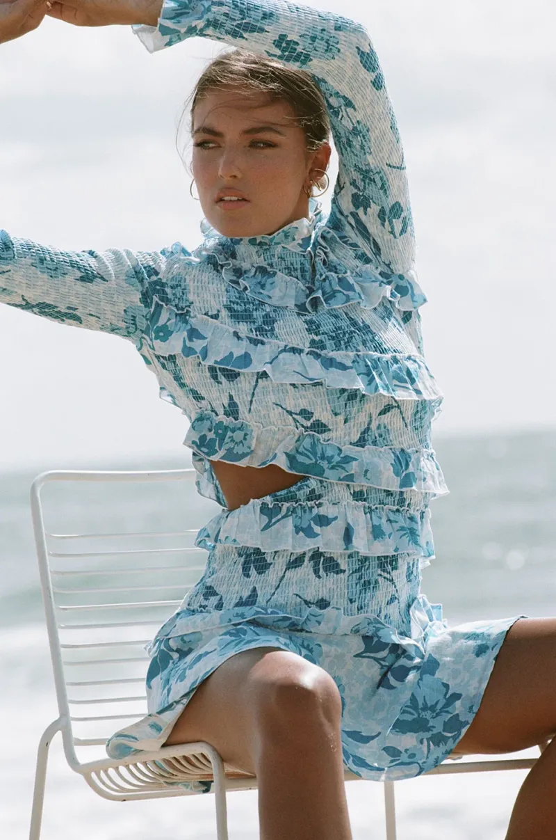 Blue Cutout Dress - Image 2