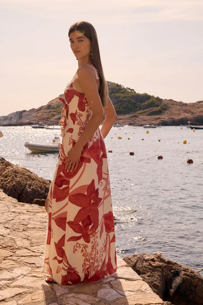Red Thin-Strap Dress - Image 4
