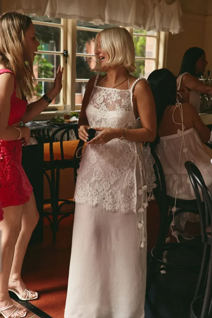 White High-Neck Dress