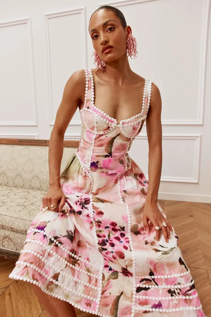 Pink Gathered Dress
