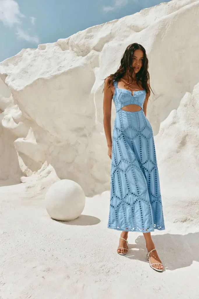 Blue Cutwork Dress