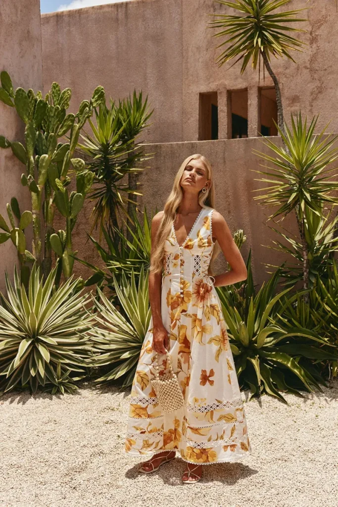 Orange Floral Dress