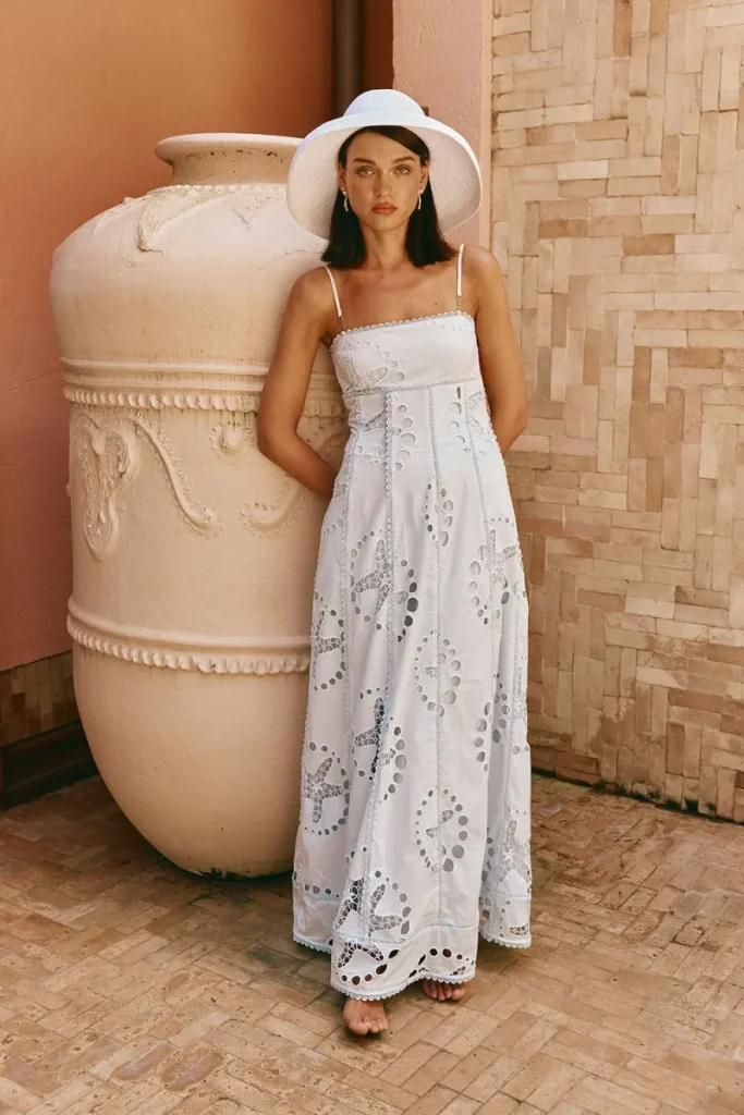 Blue Broderie Dress