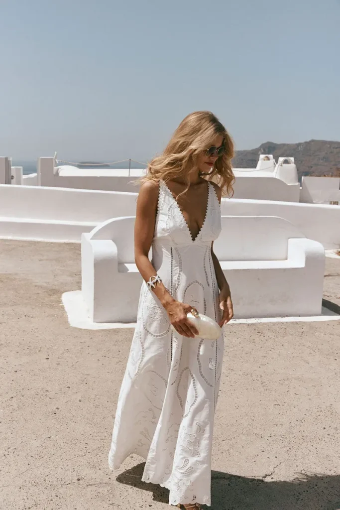 White Plunging Dress