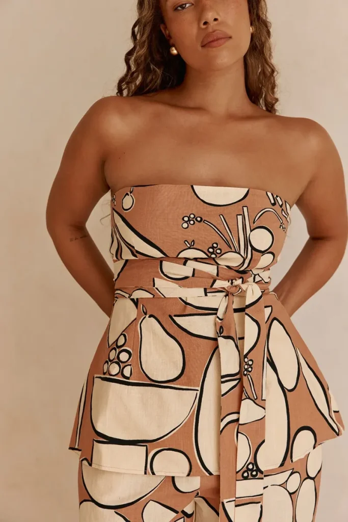 Orange Strapless Top