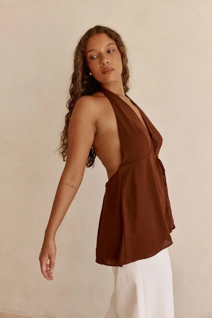 Brown Halter Top