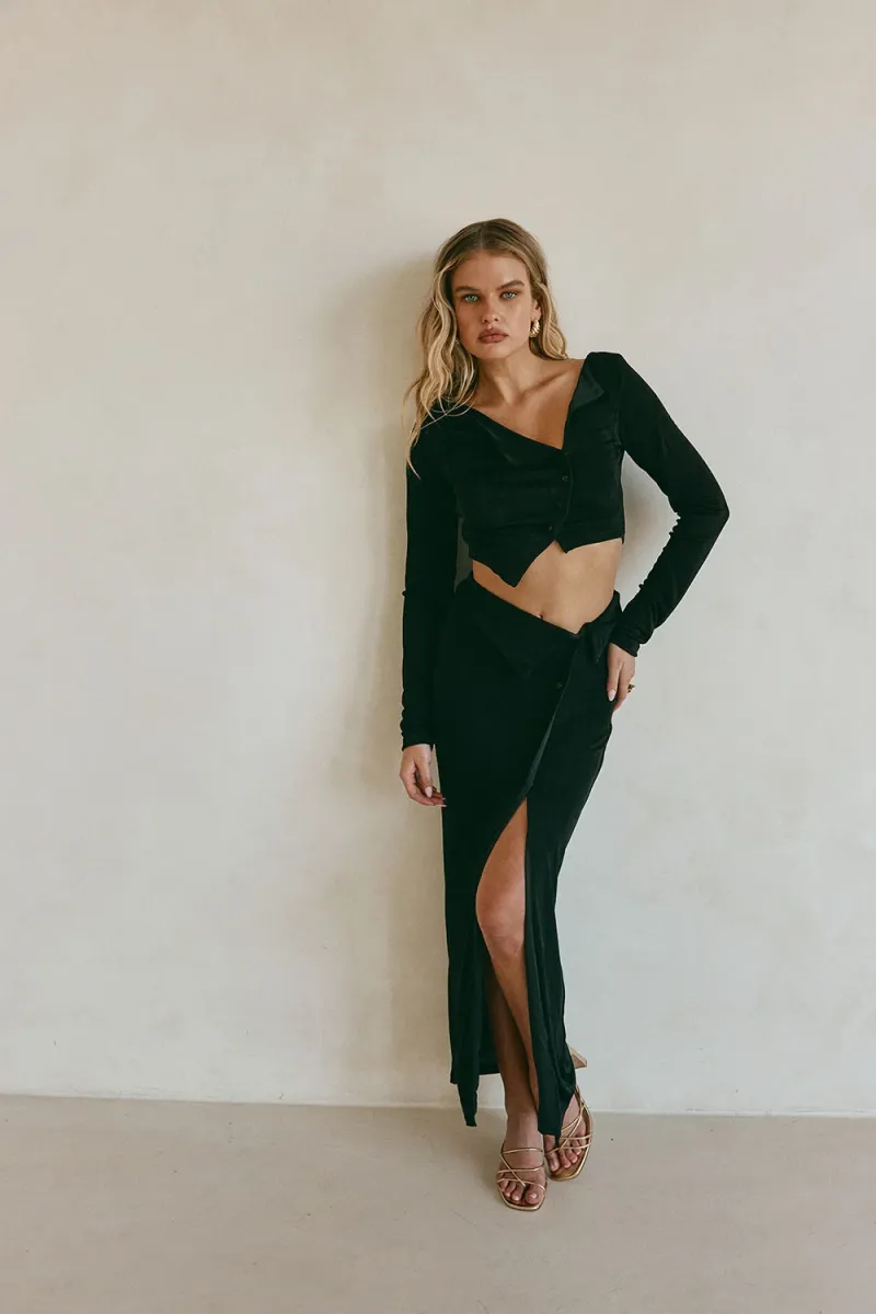 Black Wrap Top - Image 2