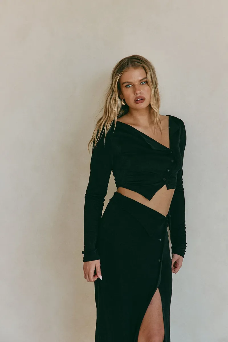 Black Wrap Top - Image 3