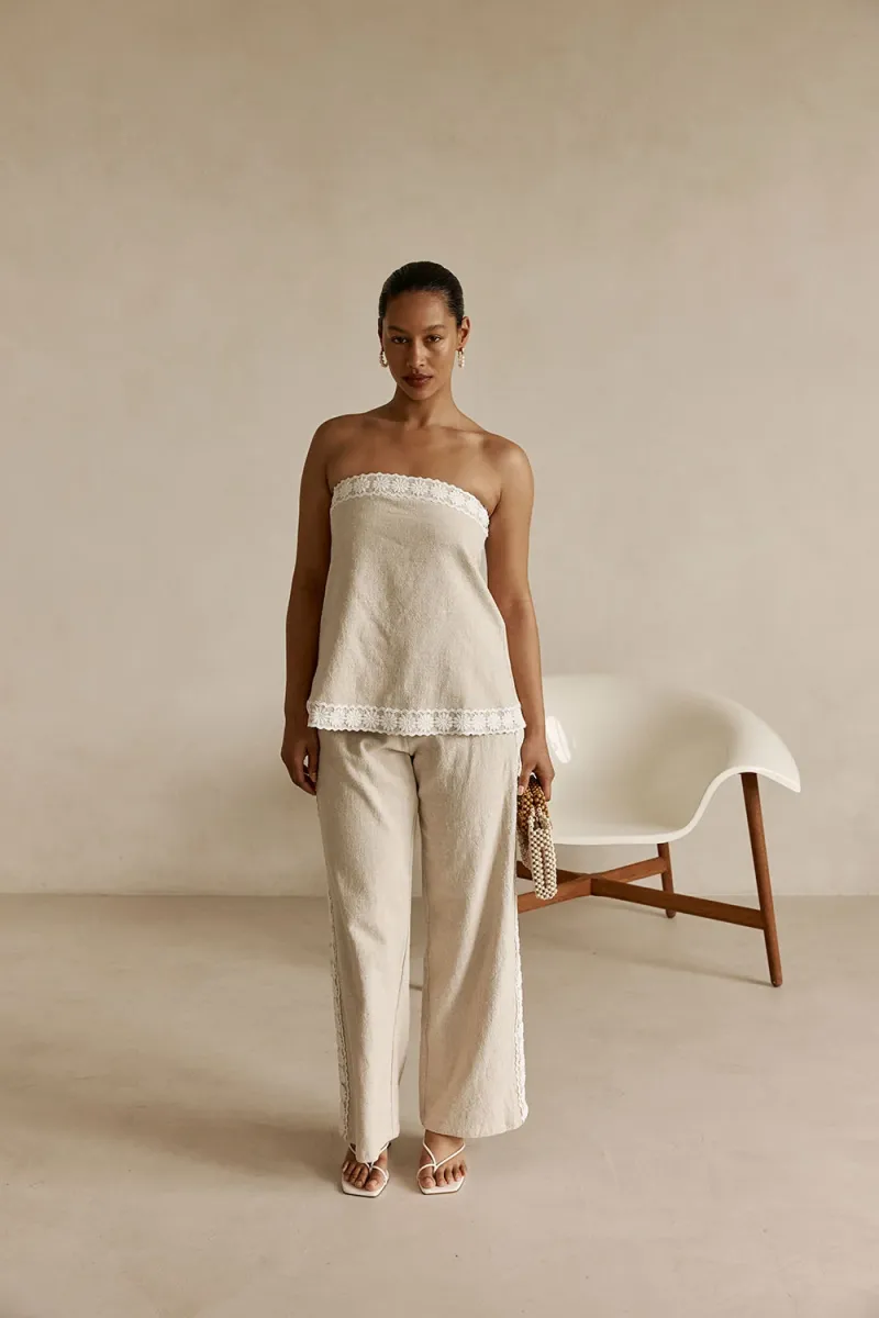 Beige Strapless Top - Image 2