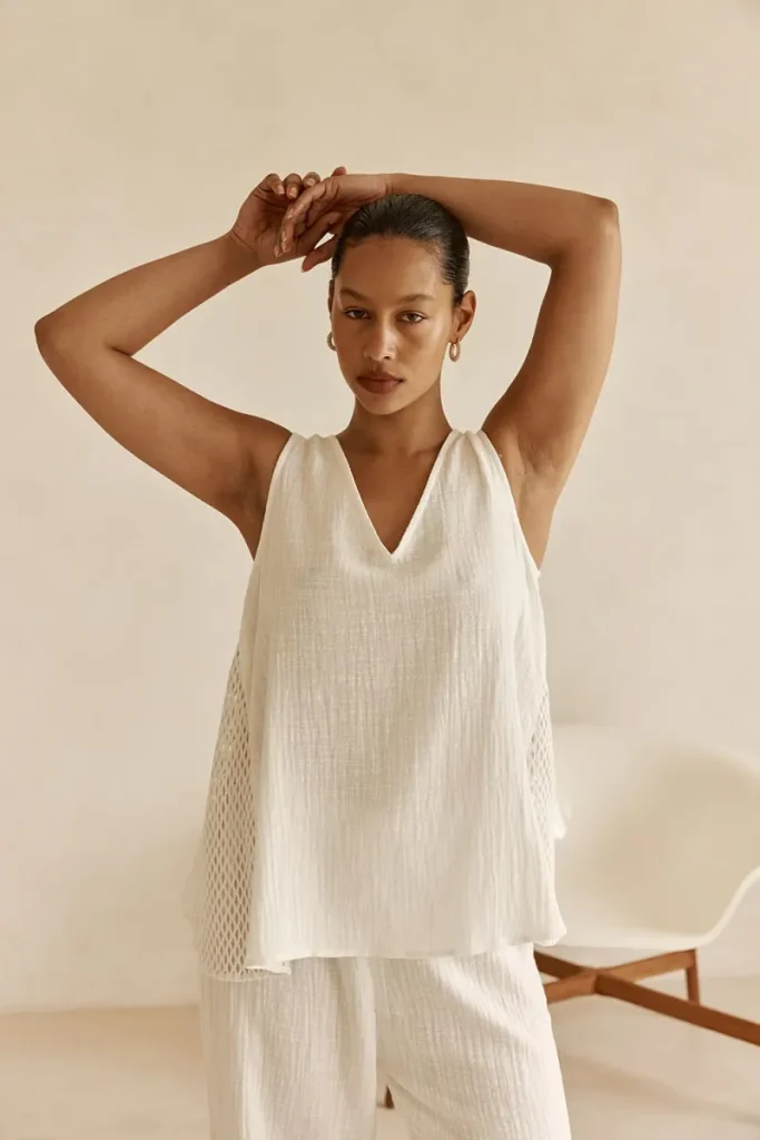 White Mesh Top