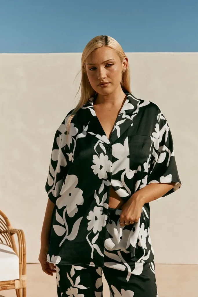 Black Button-Front Top