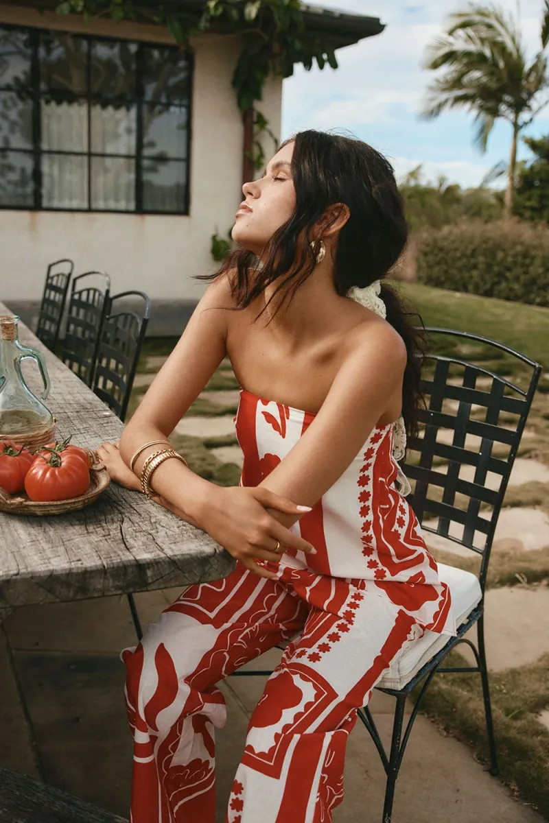 Red Resort Print Top - Image 2