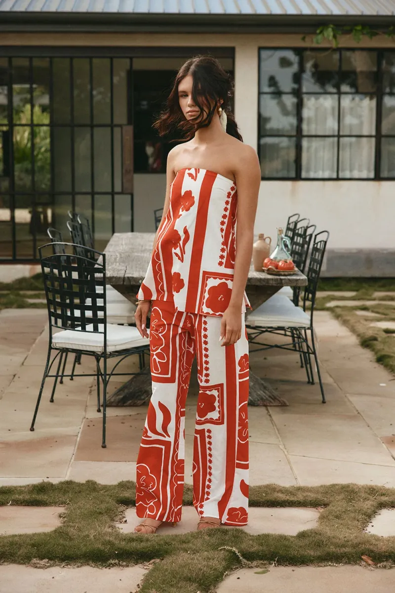 Red Resort Print Top - Image 3