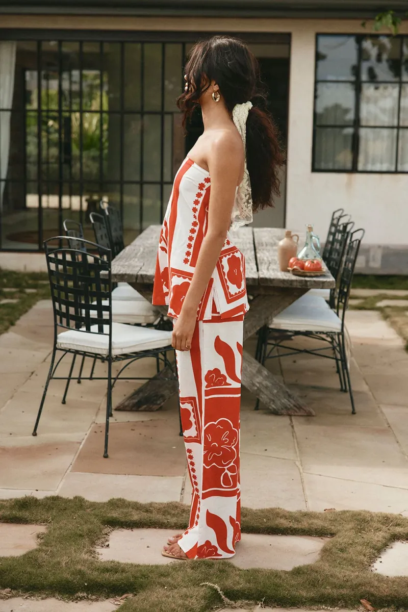 Red Resort Print Top - Image 4