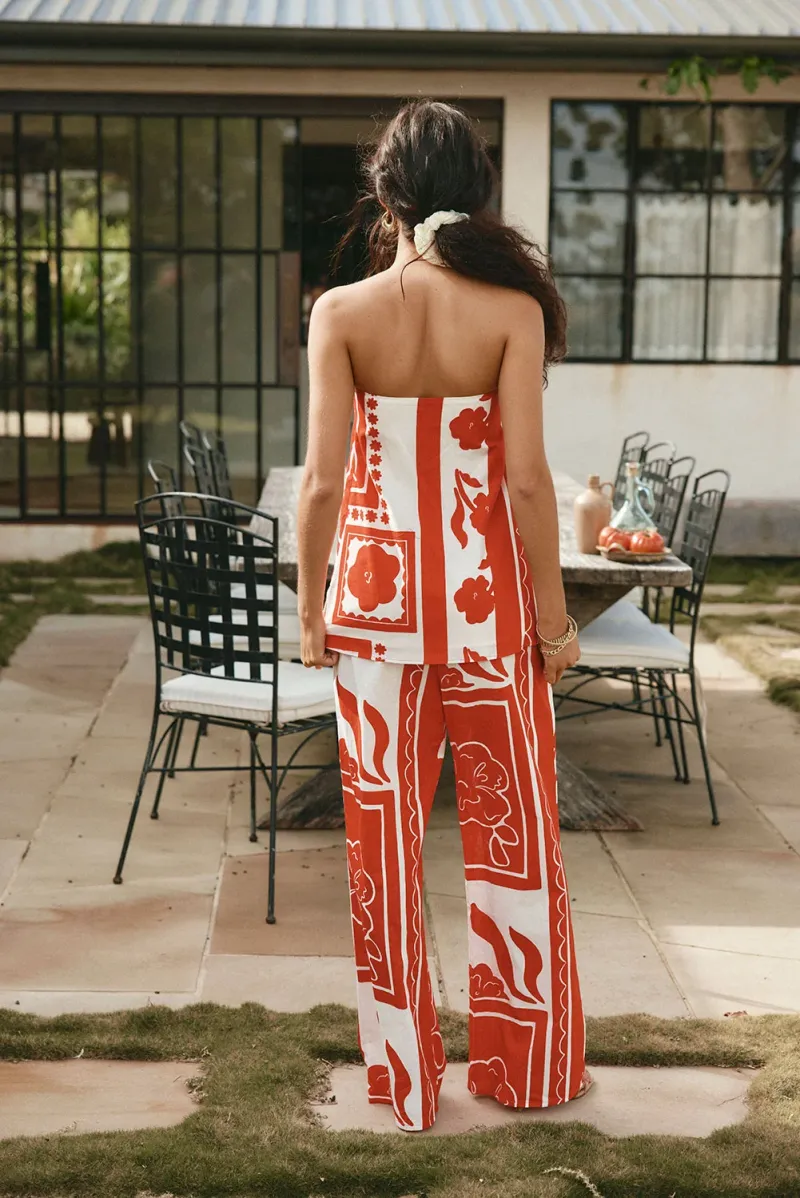 Red Resort Print Top - Image 5