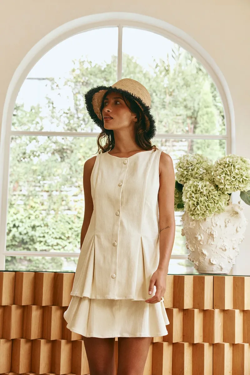 Cream Button-Front Top - Image 2
