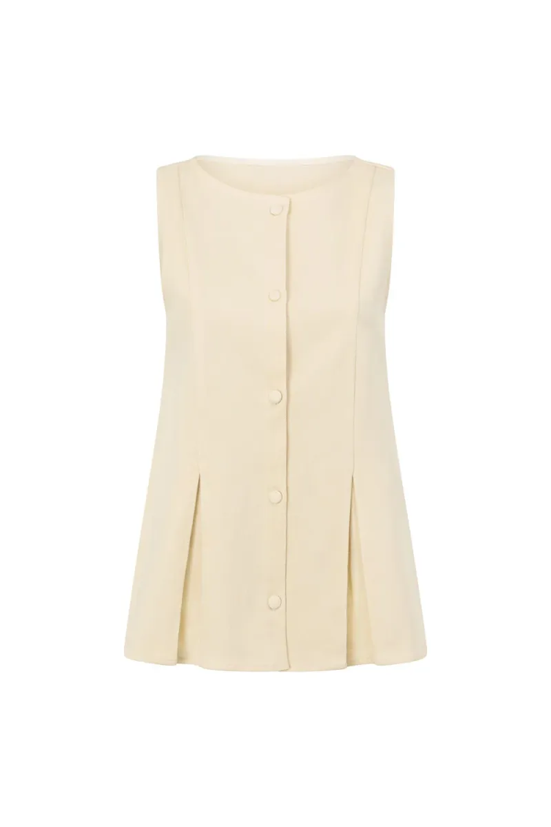 Cream Button-Front Top - Image 5