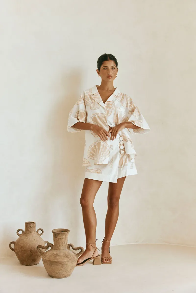 White Resort Print Top - Image 2