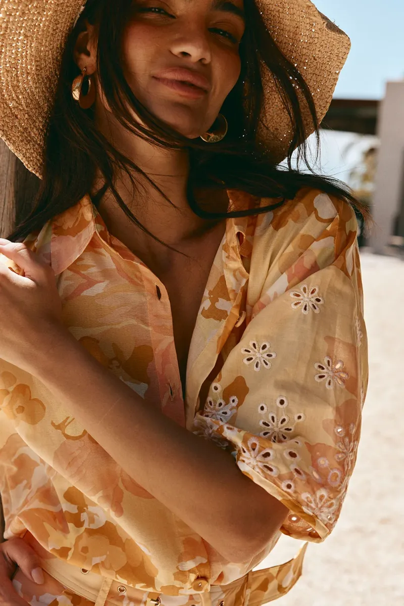 Orange Floral Top - Image 4