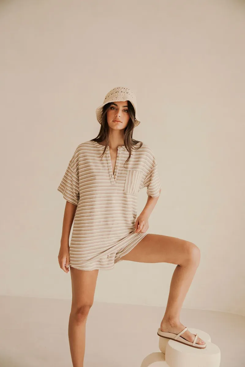 Tan Button-Front Top