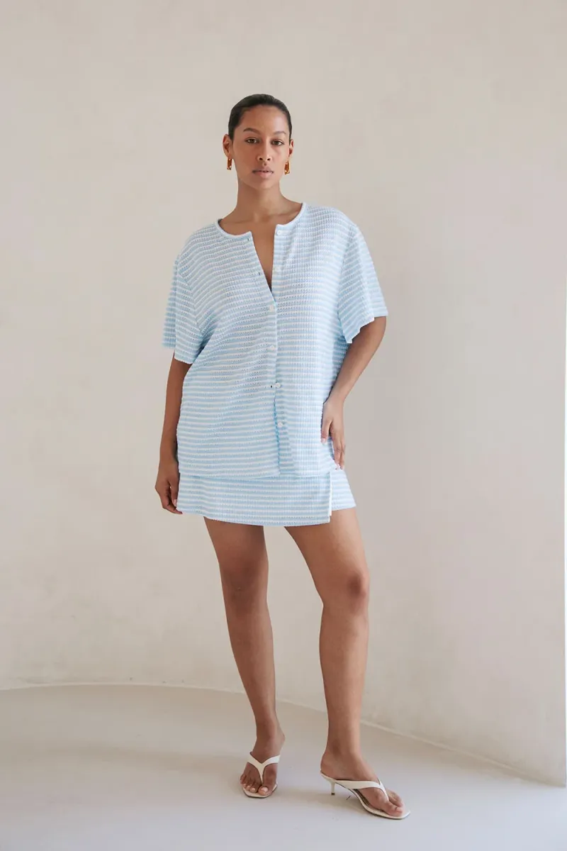 Blue Knit Top