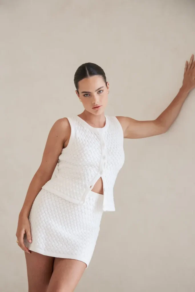 White Knit Top