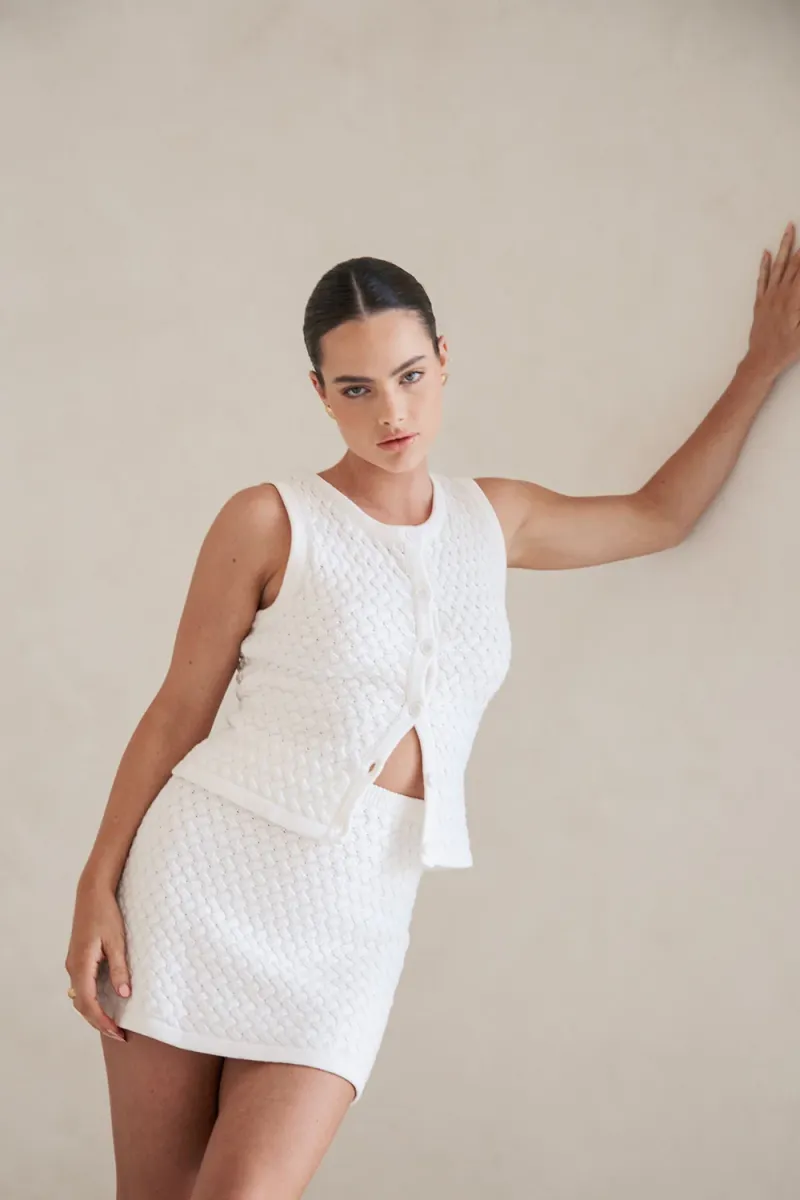 White Knit Top