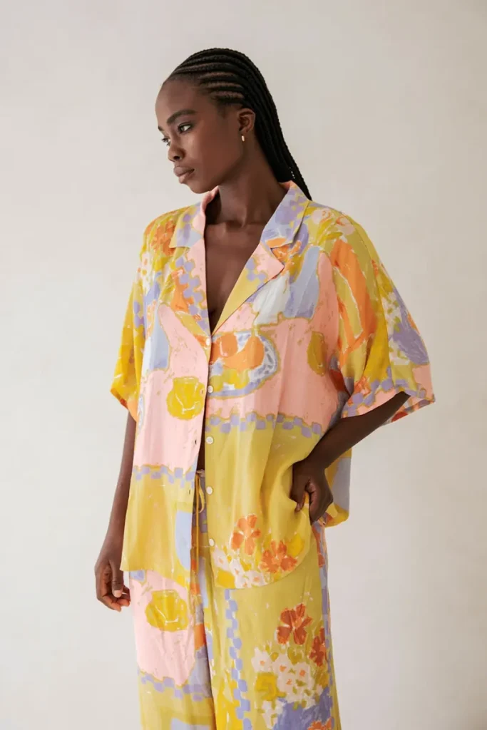 Yellow Resort Print Top