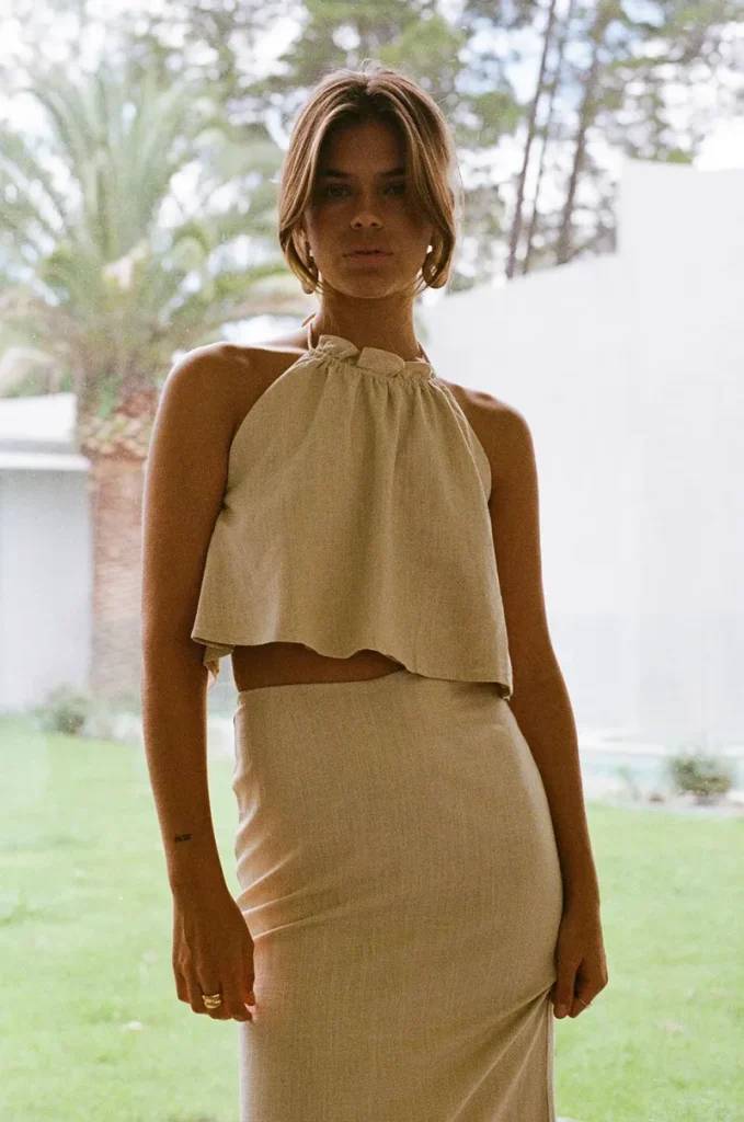 Beige Halter Top
