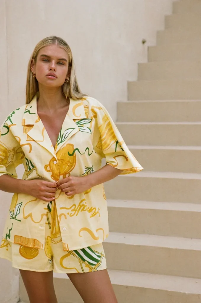 Natural Resort Print Top