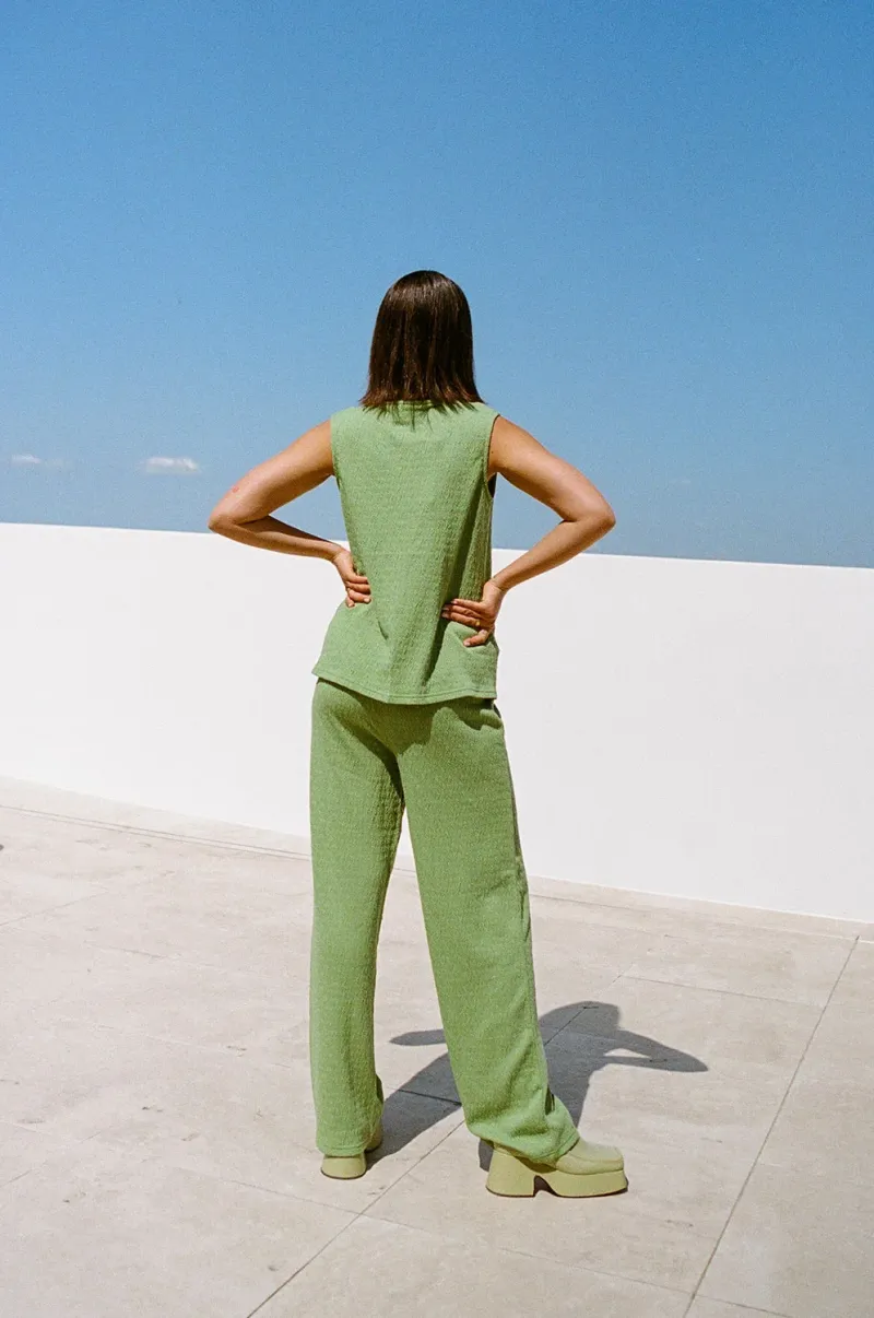 Green Textured Split Top - Image 5