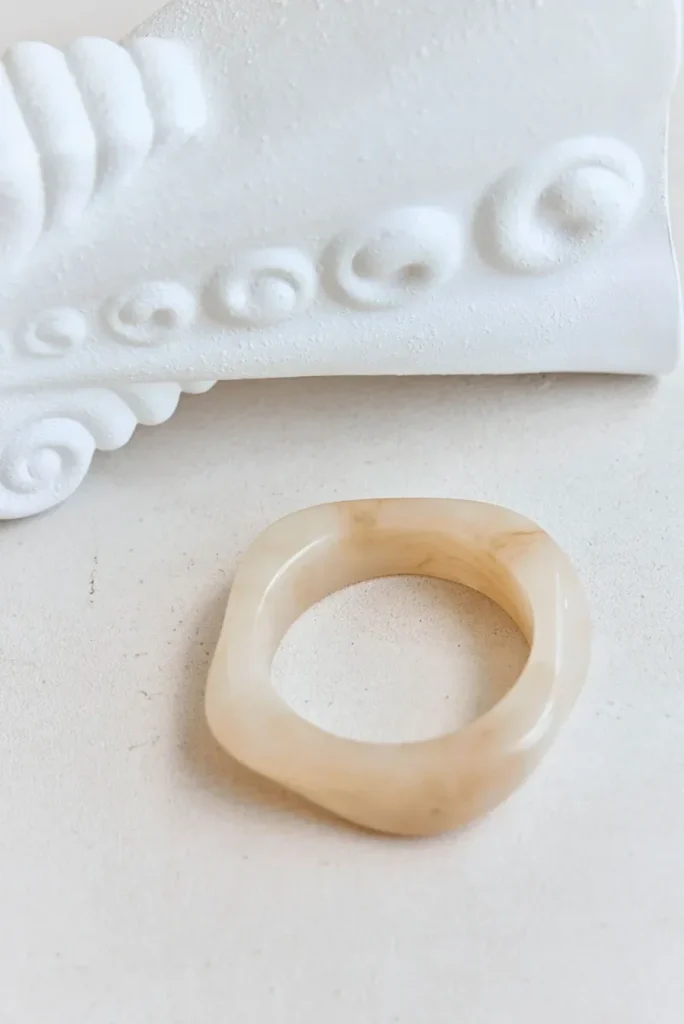 Cream Geometric Bangle