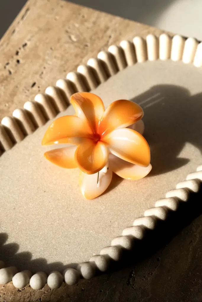 Orange Floral Clip