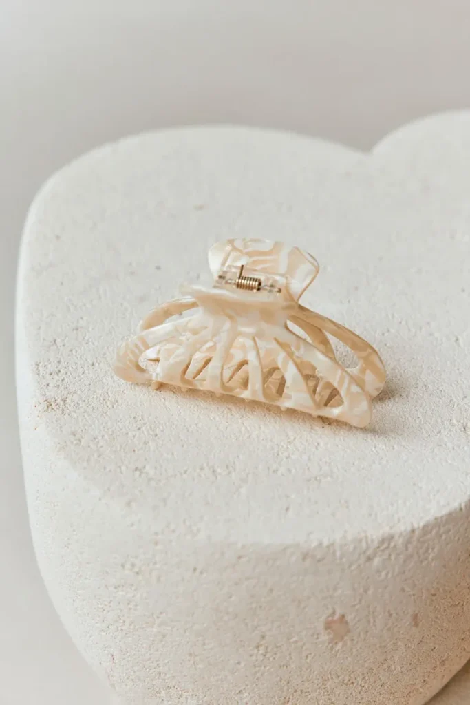 Cream Cutout Claw Clip