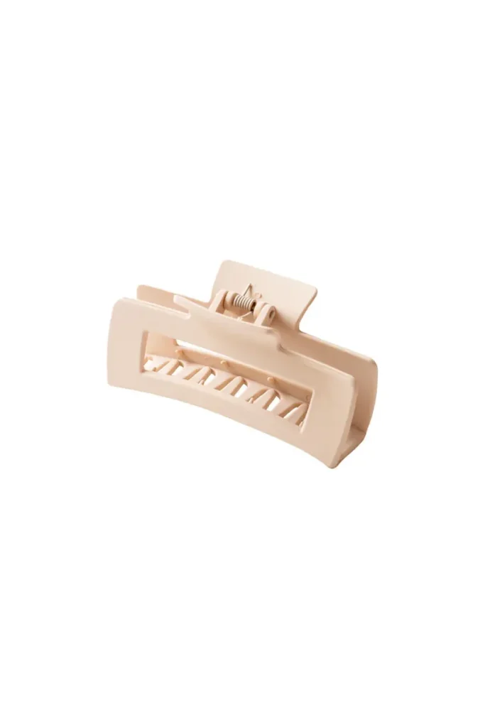 Cream Geometric Claw Clip