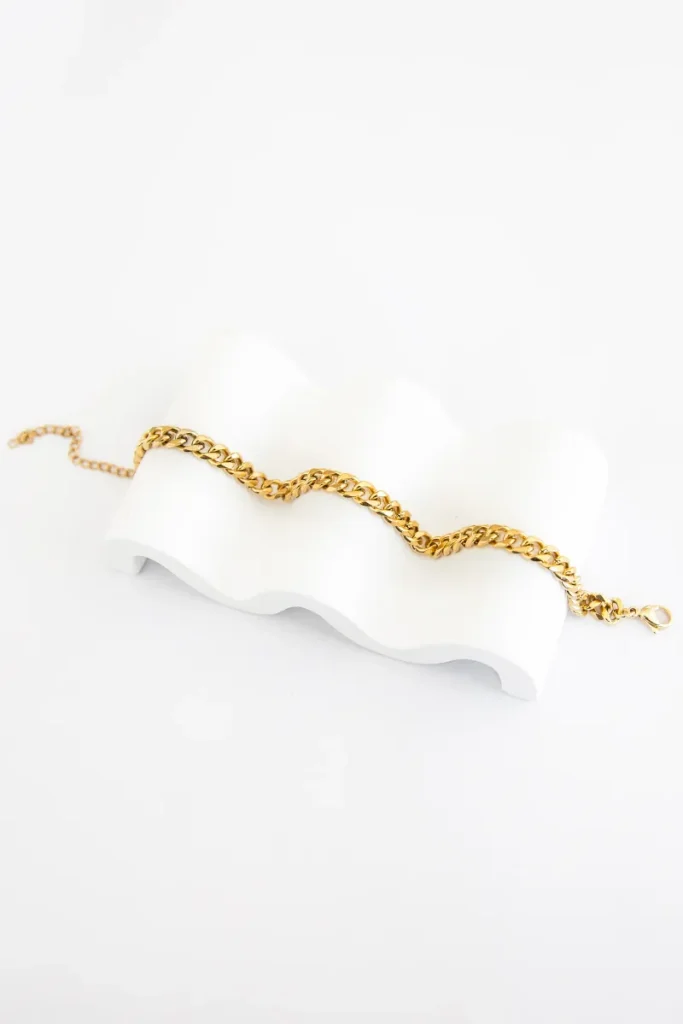 Gold Link Detail Anklet